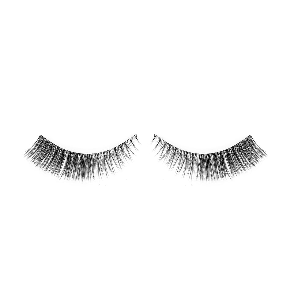 Lithe Lashes Nude Collection lash style named N4 Semi Flared, a product image displaying the lash pair on its own, floating on a white background and zoomed in, highlighting how beautiful and natural looking the false eyelashes look. 