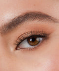 Lithe Lashes Core Collection lash style named 01 Fine and Delicate,  a close up eye thumbnail image of the model's eye wearing the false lashes for an up close perspective on how elegant the falsies look on the eye.